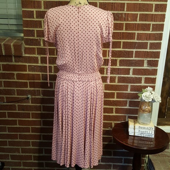 Gal Meets Glam Corinne Polka Dot Midi Dress 10 NWT - Picture 7 of 10